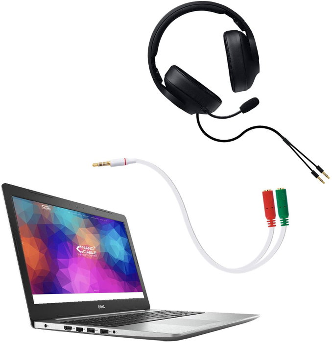 Nanocable Cable Adaptador Audio Jack 3,5 mm Macho a 2x Jack 3,5 mm Hembra, Blanco